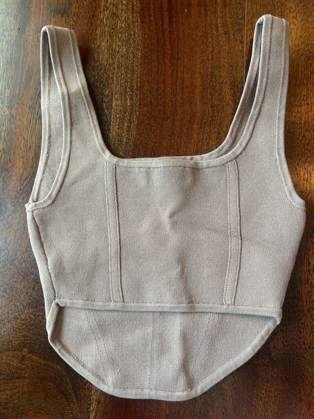Aritzia sculpt knit bustier tank warm taupe - Picture 8 of 12
